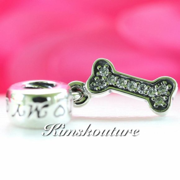 Pandora Charm I Love My Dog Dangle 791263CZ - Picture 1 of 6